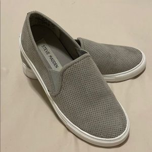 Gray slip on shoes